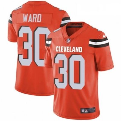 Mens Nike Cleveland BroWns 30 Denzel Ward Orange Alternate Vapor Untouchable Limited Player NFL Jersey