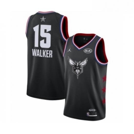 Womens Jordan Charlotte Hornets 15 Kemba Walker Swingman Black 2019 All Star Game Basketball Jersey