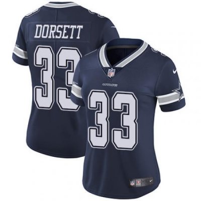 Nike Cowboys #33 Tony Dorsett Navy Blue Team Color Womens Stitched NFL Vapor Untouchable Limited Jersey