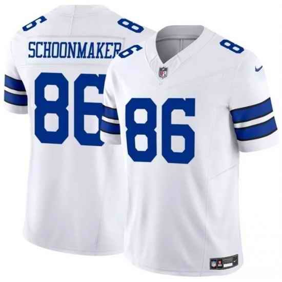 Men Dallas Cowboys 86 Luke Schoonmaker White 2023 F U S E Vapor Untouchable Limited Stitched Football Jersey