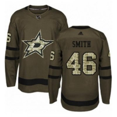 Youth Adidas Dallas Stars 46 Gemel Smith Authentic Green Salute to Service NHL Jersey