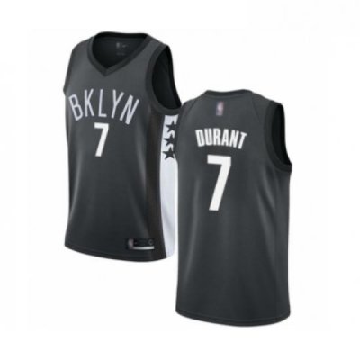 Youth Brooklyn Nets 7 Kevin Durant Swingman Gray Basketball Jersey Statement Edition