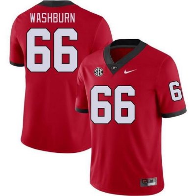 Men #66 Jonathan Washburn Georgia Bulldogs College Football Jerseys Stitched-Red