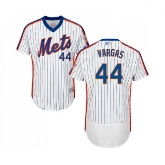 Mens New York Mets 44 Jason Vargas White Alternate Flex Base Authentic Collection Baseball Jersey