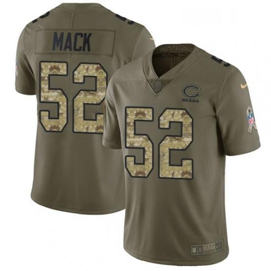 Youth Nike Chicago Bears 52 Khalil Mack Limited Olive Camo 2017 Salute to Service NFL Jersey