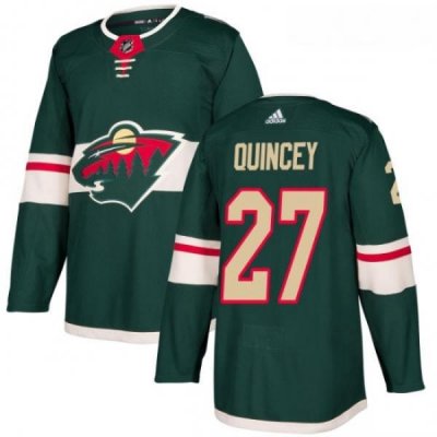 Youth Adidas Minnesota Wild 27 Kyle Quincey Authentic Green Home NHL Jersey