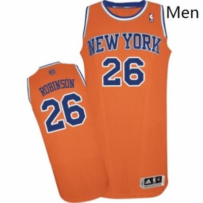 Mens Adidas New York Knicks 26 Mitchell Robinson Authentic Orange Alternate NBA Jersey