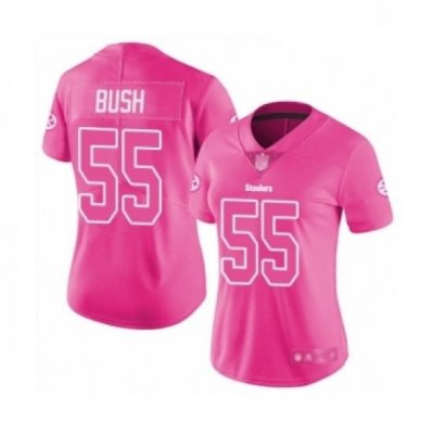 Womens Pittsburgh Steelers 55 Devin Bush Limited Pink Rush Fashion Football Jersey