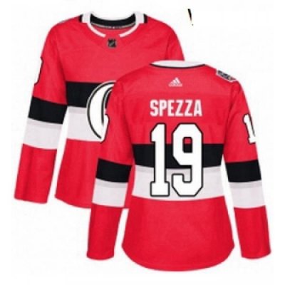 Womens Adidas Ottawa Senators 19 Jason Spezza Authentic Red 2017 100 Classic NHL Jersey