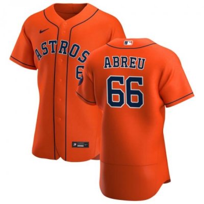 Men Houston Astros 66 Bryan Abreu Men Nike Orange Alternate 2020 Flex Base Team MLB Jersey