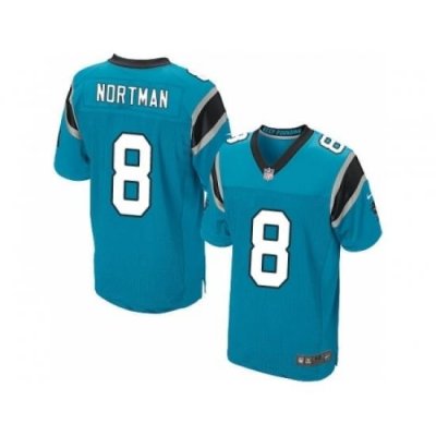 Nike Carolina Panthers 8 Brad Nortman Blue Elite NFL Jersey