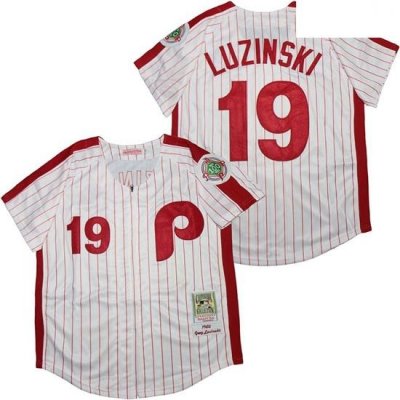 Philadelphia Phillies 19 Greg Luzinski White 100th 1980 CooperstoWn Collection Jersey