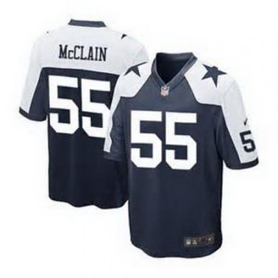 Nike Dallas Cowboys #55 Rolando McClain Navy Blue Thanksgiving Throwback Mens Stitched NFL Elite Jersey