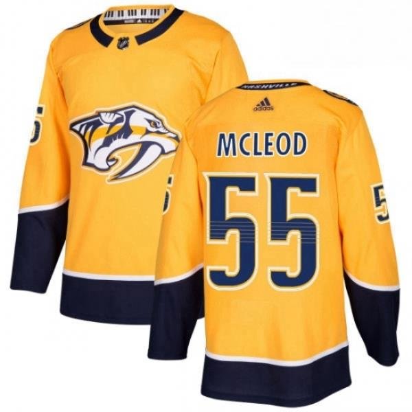 Mens Adidas Nashville Predators 55 Cody McLeod Premier Gold Home NHL Jersey