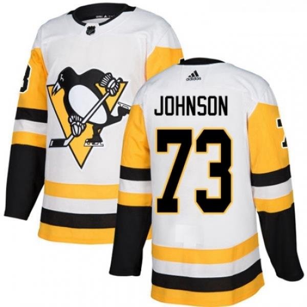 Youth Adidas Pittsburgh Penguins 73 Jack Johnson Authentic White Away NHL Jersey