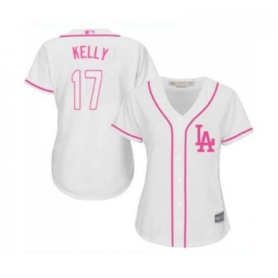 Womens Los Angeles Dodgers 17 Joe Kelly Authentic White Fashion Cool Base Baseball Jersey