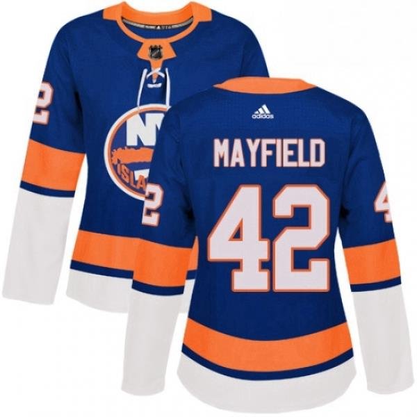 Womens Adidas New York Islanders 42 Scott Mayfield Premier Royal Blue Home NHL Jersey