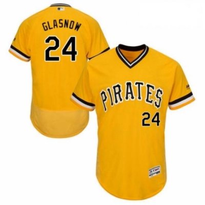 Mens Majestic Pittsburgh Pirates 24 Tyler Glasnow Gold Alternate Flex Base Authentic Collection MLB Jersey