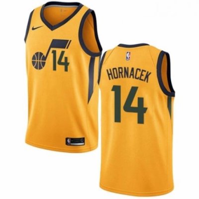 Womens Nike Utah Jazz 14 Jeff Hornacek Authentic Gold NBA Jersey Statement Edition