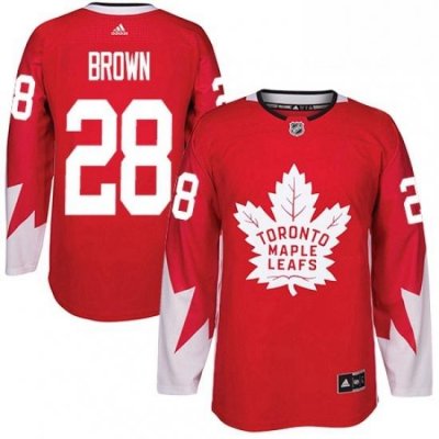 Mens Adidas Toronto Maple Leafs 28 Connor Brown Authentic Red Alternate NHL Jersey