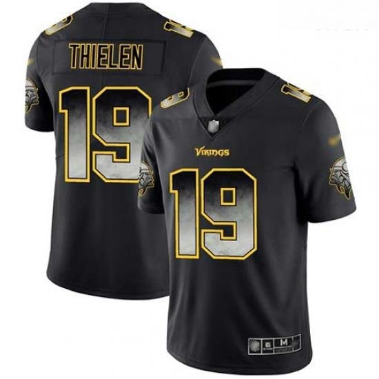 Vikings 19 Adam Thielen Black Men Stitched Football Vapor Untouchable Limited Smoke Fashion Jersey