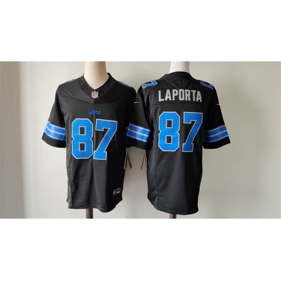 Men Detroit Lions 87 Sam LaPorta Black 2024 F U S E  2nd Alternate Vapor Limited Stitched Jersey