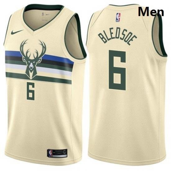 Bucks 6 Eric Bledsoe Cream Basketball Swingman City Edition 2019 20 Jersey