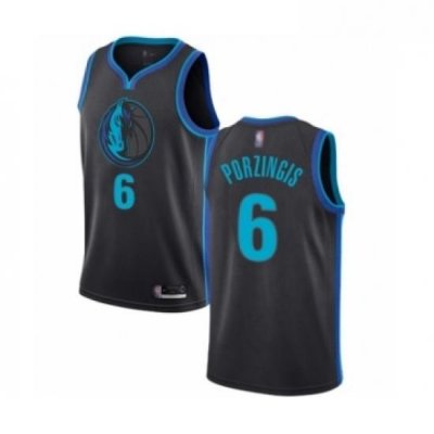 Youth Dallas Mavericks 6 Kristaps Porzingis Swingman Charcoal Basketball Jersey City Edition