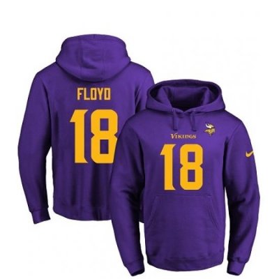 NFL Mens Nike Minnesota Vikings 18 Michael Floyd PurpleGold No Name Number Pullover Hoodie