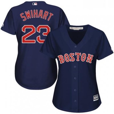 Womens Majestic Boston Red Sox 23 Blake Swihart Replica Navy Blue Alternate Road MLB Jersey