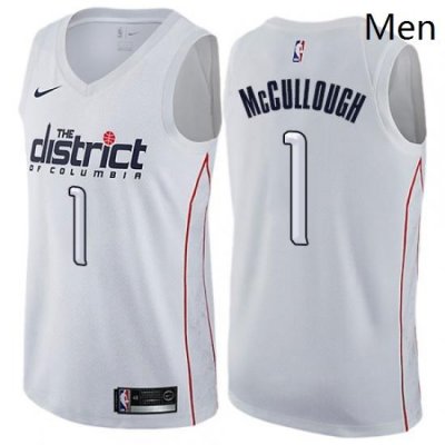 Mens Nike Washington Wizards 1 Chris McCullough Swingman White NBA Jersey City Edition