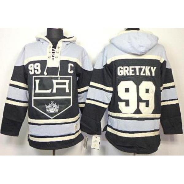 Los Angeles Kings 99 Wayne Gretzky Black Lace-Up NHL Jersey Hoodies