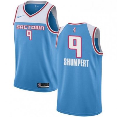 Mens Nike Sacramento Kings 9 Iman Shumpert Swingman Blue NBA Jersey 2018 19 City Edition