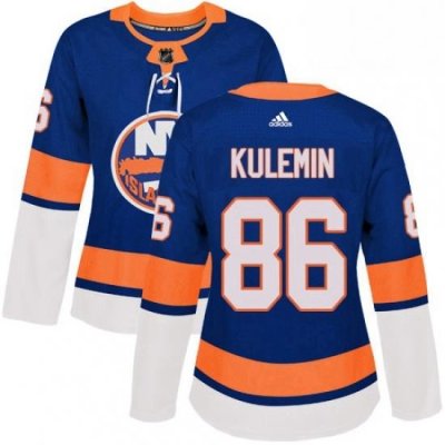 Womens Adidas New York Islanders 86 Nikolay Kulemin Authentic Royal Blue Home NHL Jersey