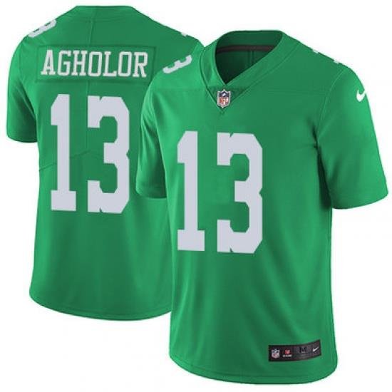 Nike Eagles #13 Nelson Agholor Green Mens Stitched NFL Limited Rush Jersey