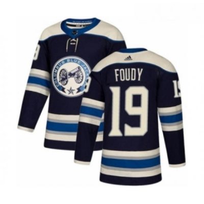 Youth Adidas Columbus Blue Jackets 19 Liam Foudy Premier Navy Blue Alternate NHL Jersey