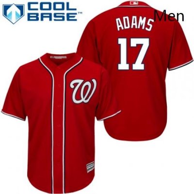 Mens Majestic Washington Nationals 17 Matt Adams Replica Red Alternate 1 Cool Base MLB Jersey