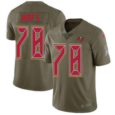 Nike Buccaneers 78 Tristan Wirfs Olive Men Stitched NFL Limited 2017 Salute To Service Jersey