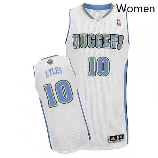 Womens Adidas Denver Nuggets 10 Trey Lyles Authentic White Home NBA Jersey