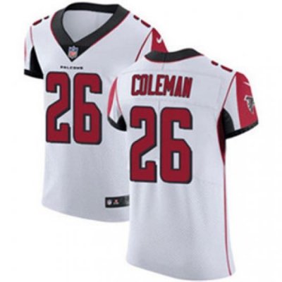 Nike Falcons #26 Tevin Coleman White Mens Stitched NFL Vapor Untouchable Elite Jersey