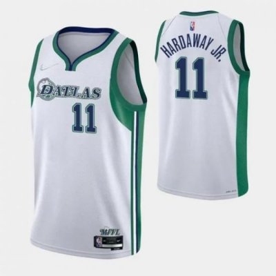 Men Dallas Mavericks 11 Tim Hardaway Jr  2021 22 White City Edition Stitched Jersey