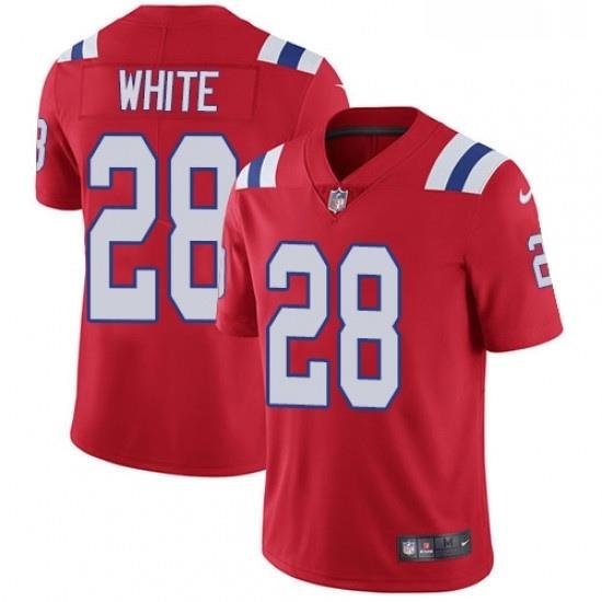 Youth Nike New England Patriots 28 James White Red Alternate Vapor Untouchable Limited Player NFL Jersey