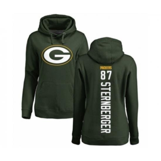 Football Womens Green Bay Packers 87 Jace Sternberger Green Backer Hoodie