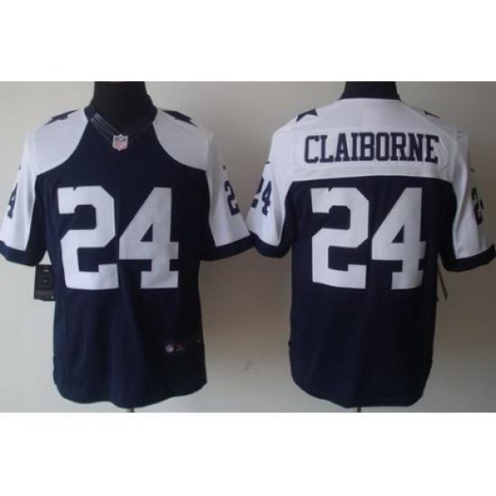 Nike Dallas Cowboys 24 Morris Claiborne Blue LIMITED Thankgivings NFL Jersey