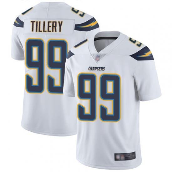 Chargers 99 Jerry Tillery White Men Stitched Football Vapor Untouchable Limited Jersey