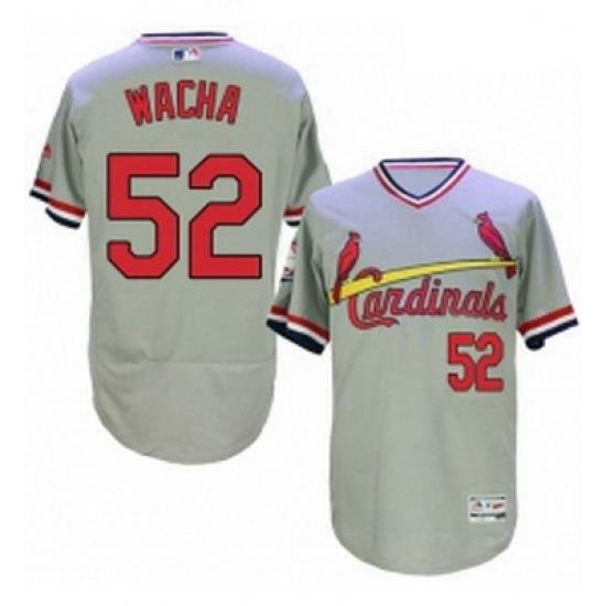 Mens Majestic St Louis Cardinals 52 Michael Wacha Grey Flexbase Authentic Collection Cooperstown MLB Jersey