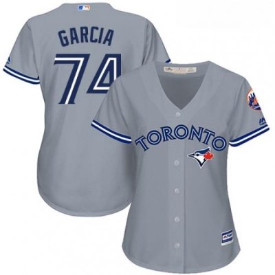 Womens Majestic Toronto Blue Jays 74 Jaime Garcia Authentic Grey Road MLB Jersey