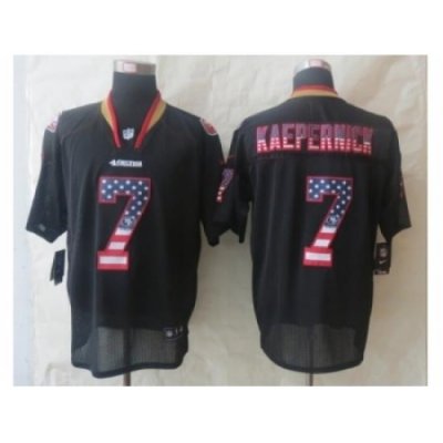 Nike San Francisco 49ers 7 Colin Kaepernick Black Elite USA Flag Fashion NFL Jersey