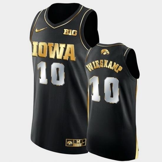 Men Iowa Hawkeyes Joe Wieskamp Golden Edition Black Authentic Limited Jersey