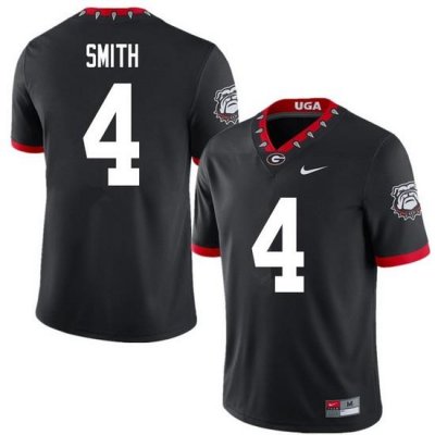 2020 Men #4 Nolan Smith Georgia Bulldogs Mascot 100th Anniversary College Football Jerseys Sale-Blac